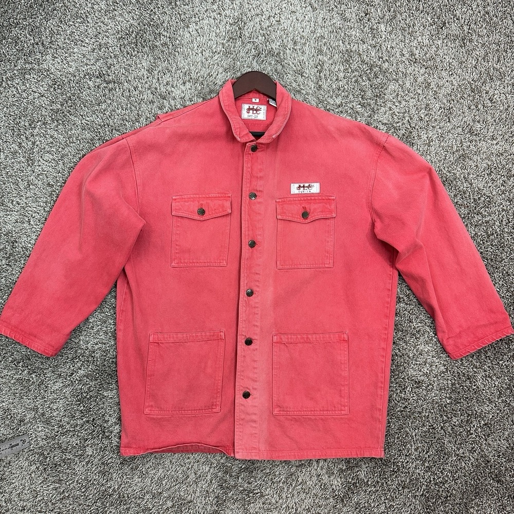 Vintage JL Colebrook Chore Jacket Red Small Barn Retro Denim Western Classic - Picture 1 of 11